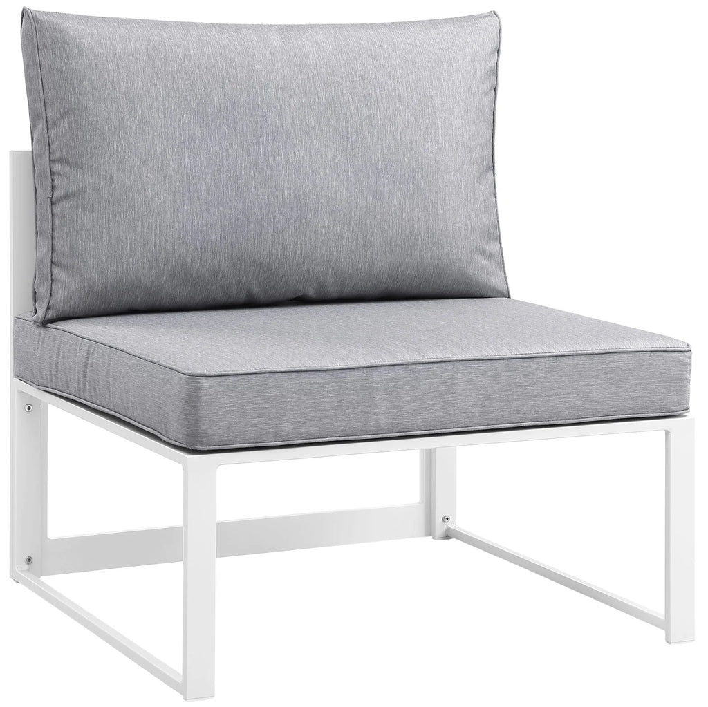 White Gray 10 Piece Outdoor Patio Sectional Sofa Set U485498