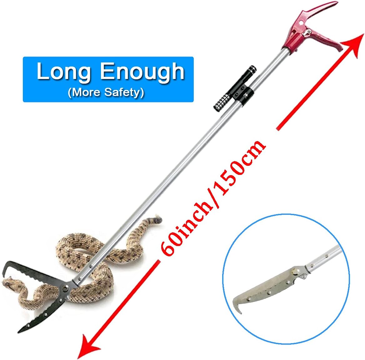 60 Inch Snake Tongs Reptile Grabber Catcher Wide Jaw Handling Tool Heavy Duty Pack of 2 M224