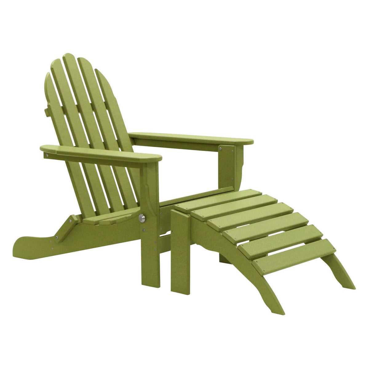 Lime 2-Piece Folding Recycled Plastic Adirondack Chair I862370