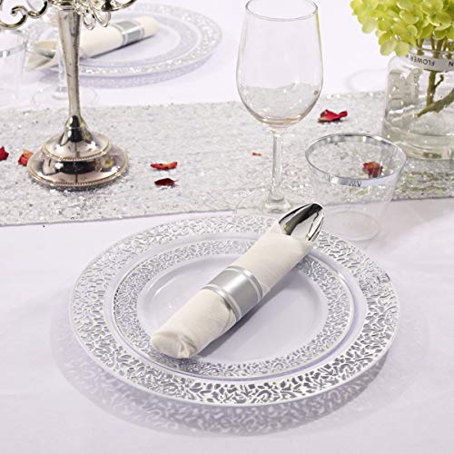 350 Pieces Gold Glitter Disposable Dinnerware Set R7980