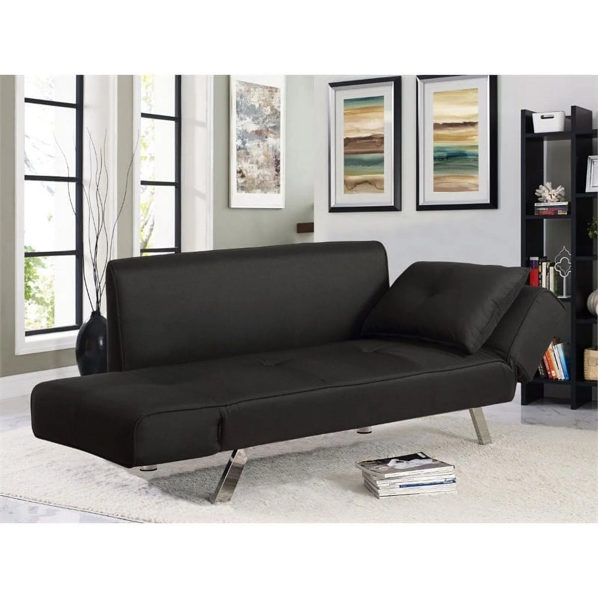 Black Convertible Sofa E106