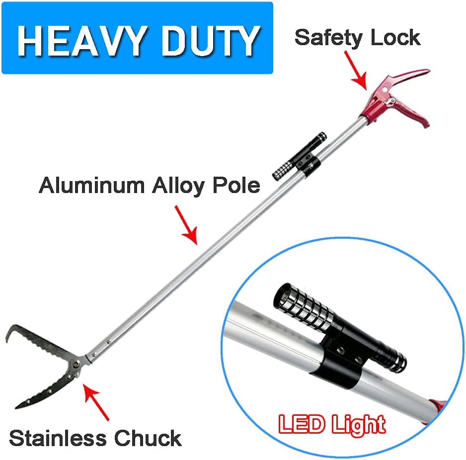 60 Inch Snake Tongs Reptile Grabber Catcher Wide Jaw Handling Tool Heavy Duty Pack of 2 M224