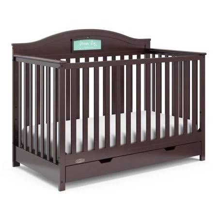 Espresso Brown Crib with Drawer and Reversible Headboard C2766