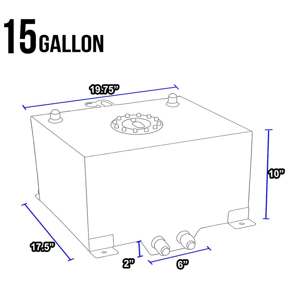 Aluminum Fuel Cell Gas Tank with Level Sender and Silver Cap A370144