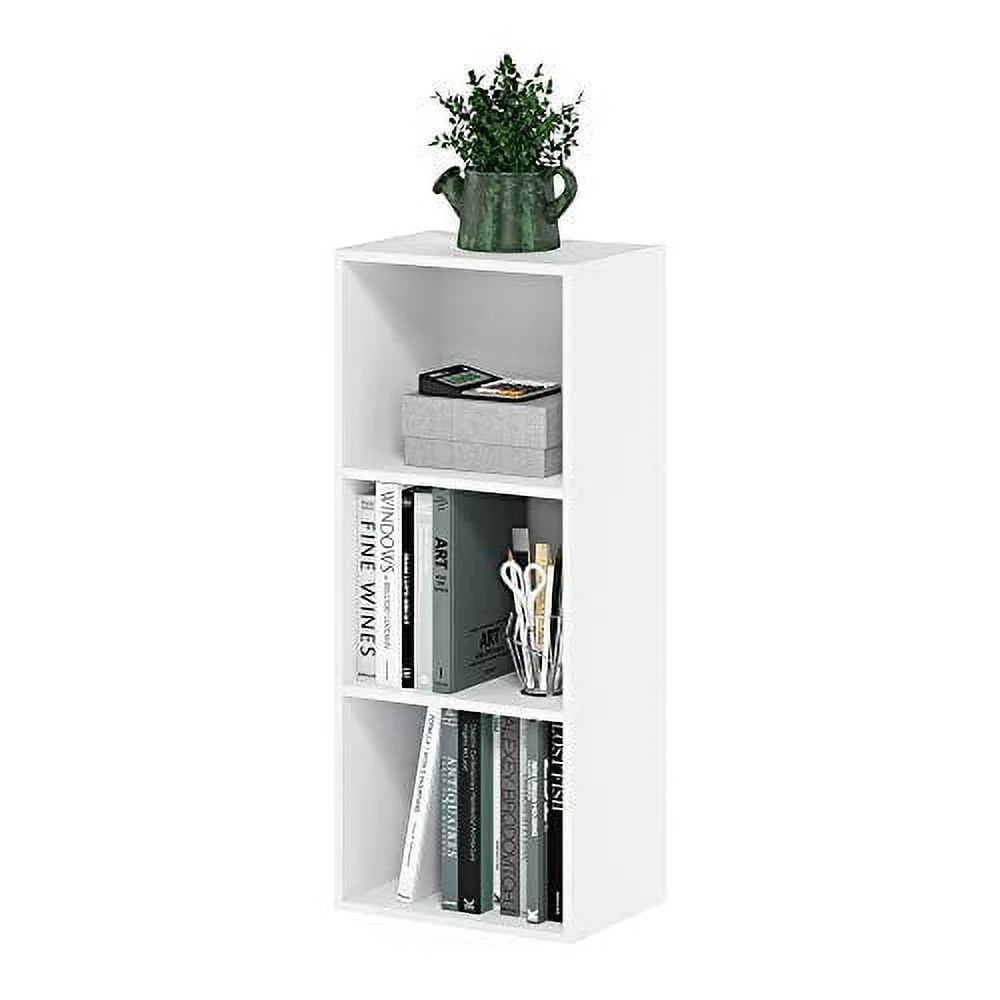 White 3 Tier Open Shelf Bookcase H2115