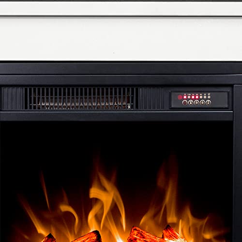 White 4 Cubby Electric Fireplace TV Stand I60465