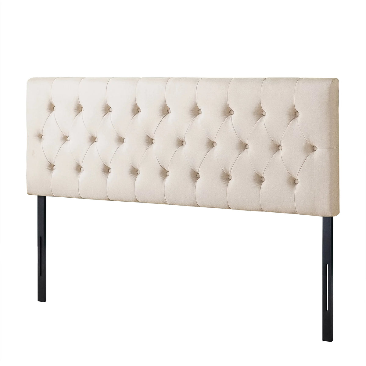 Upholstered Metal Headboard Taupe Full B91296