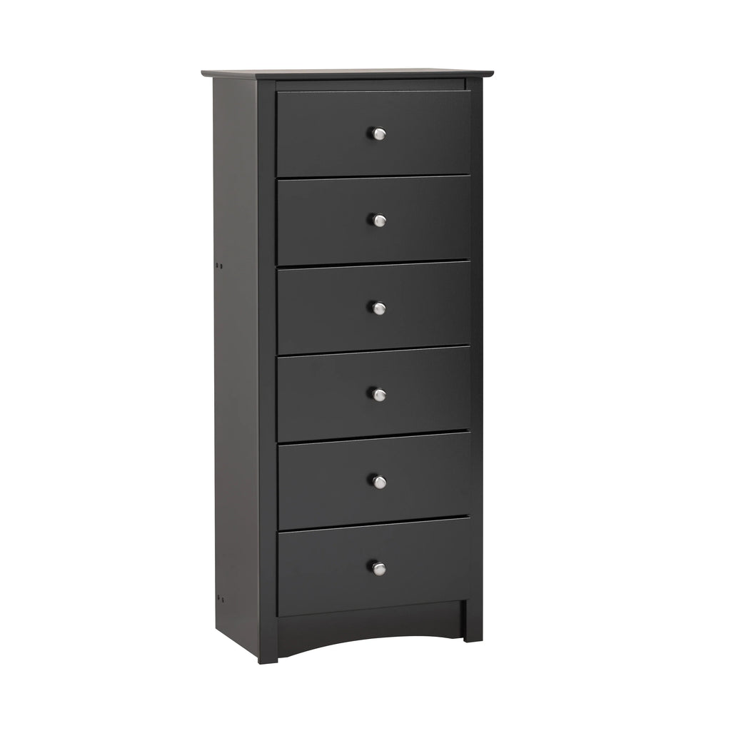 Black 6 Drawer Wooden Dresser A1594