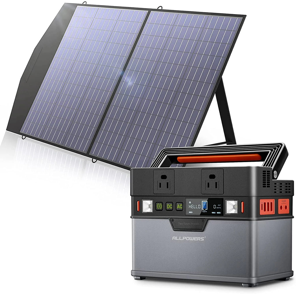 288Wh 300W Portable Power Station with 100W Foldable Solar Panel D9809