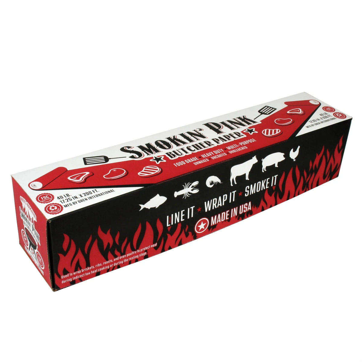 Pink Kraft Butcher Paper Roll With Dispenser Box M1072