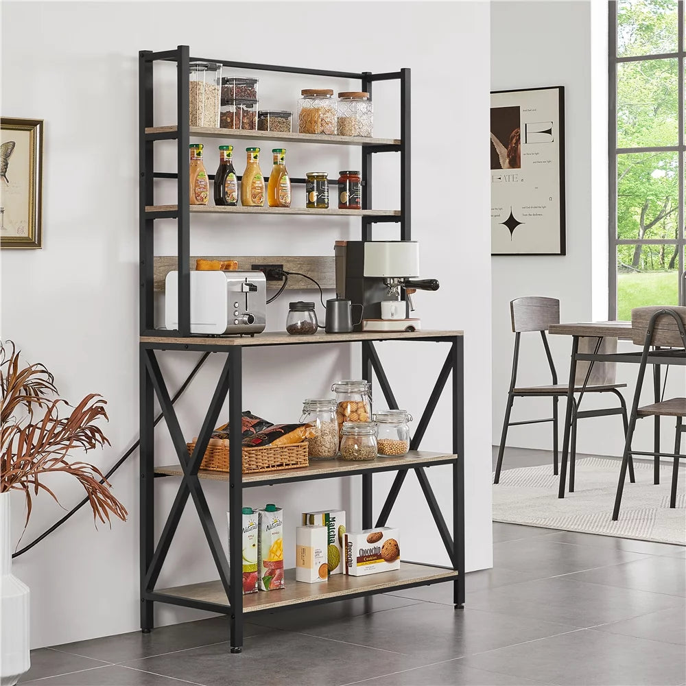 5-Tier Kitchen Baker's Rack with Hutch M99864