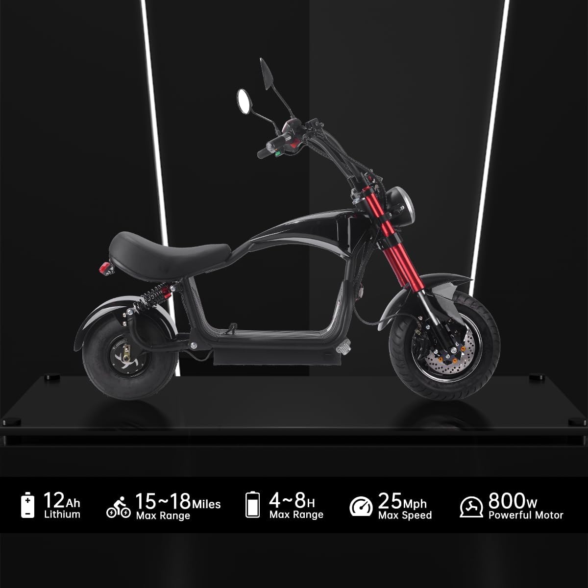 800W Motor 48V 12Ah Lithium Removable Battery Electric Scooter V203