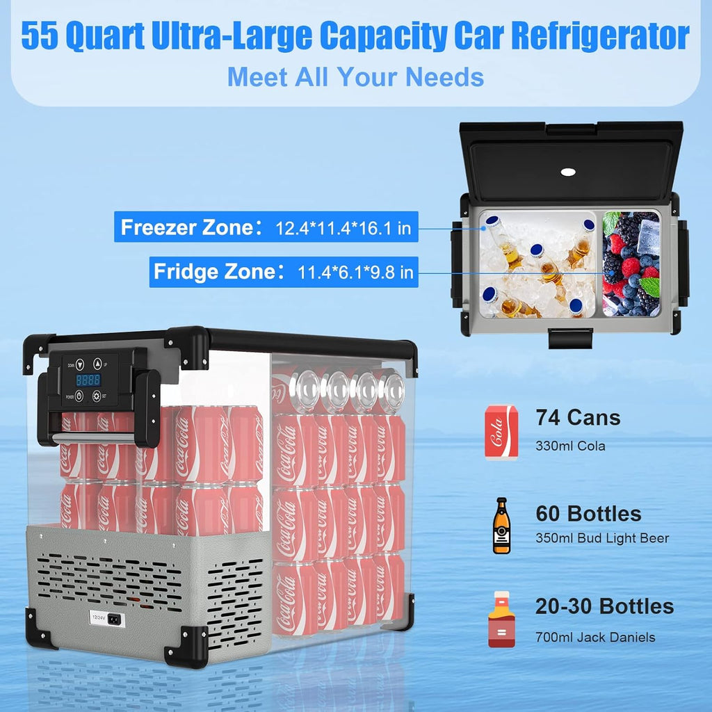 12 Volt 55 Quart Portable Car Refrigerator H58723