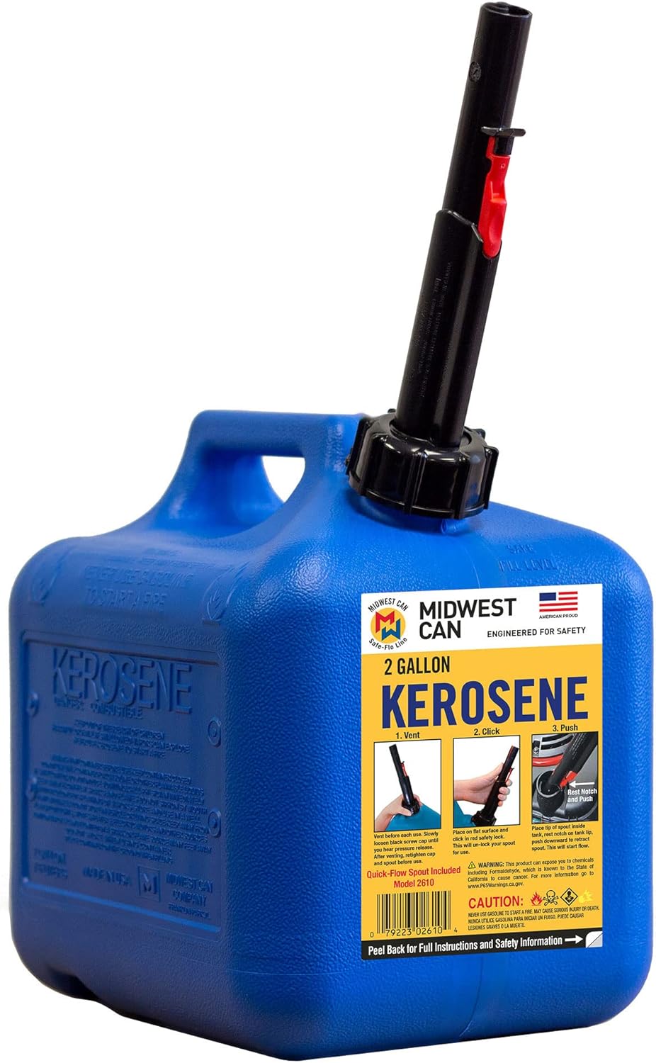 2-Gallon Blue Kerosene Gas Can Fuel Container (4 Pack) I95445