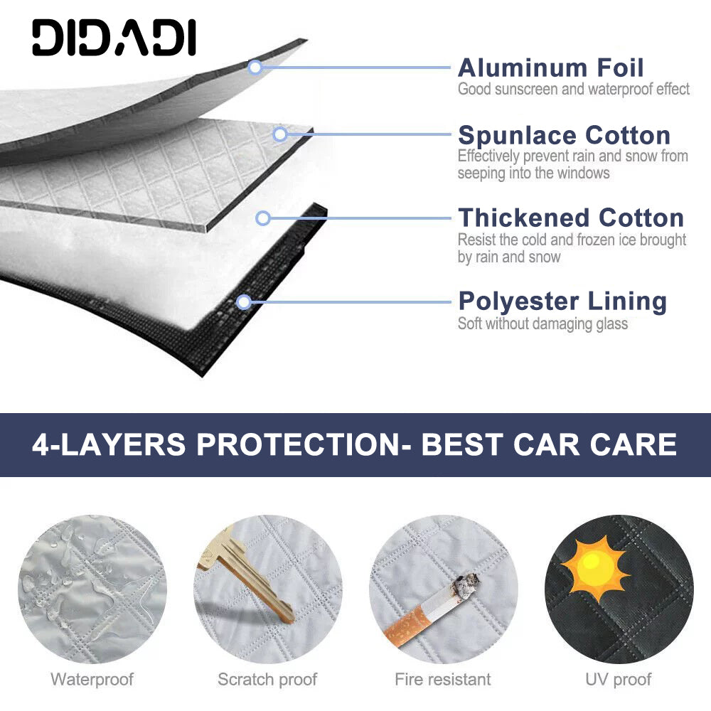 Thick Magnetic Windshield Cover for Ice Snow D343