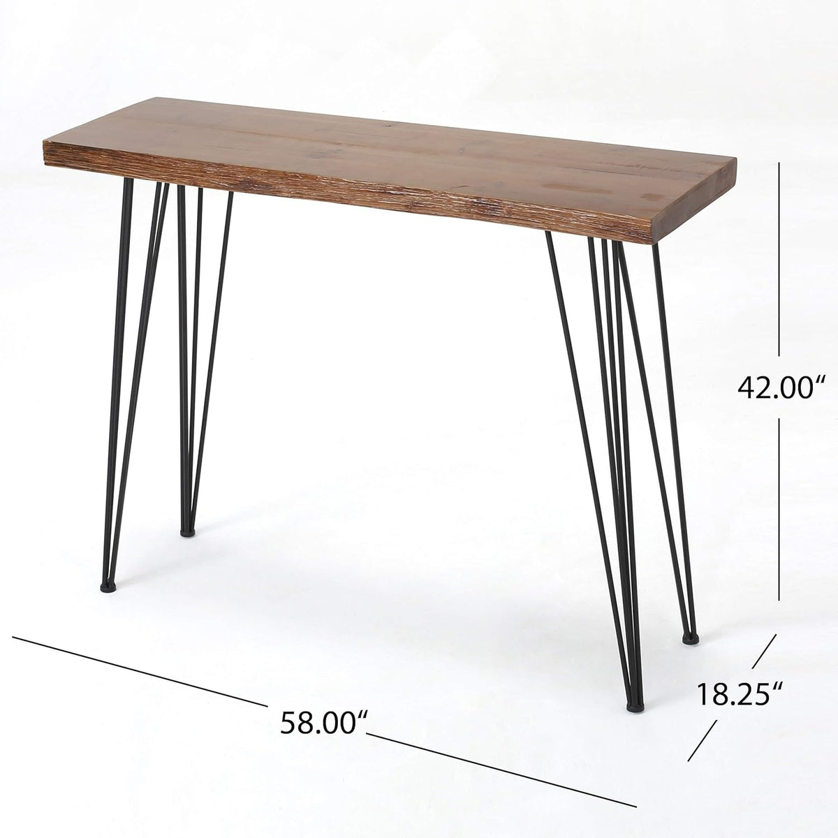 Black Natural Rectangle Iron Veneer Bar Table C851707