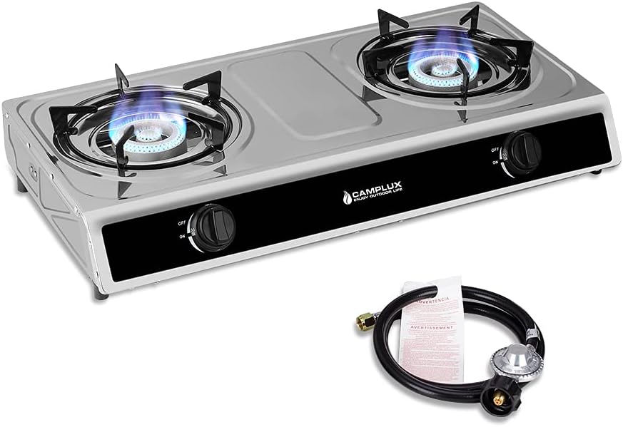2 Burners Stainless Steel Gas Camping Stove W113