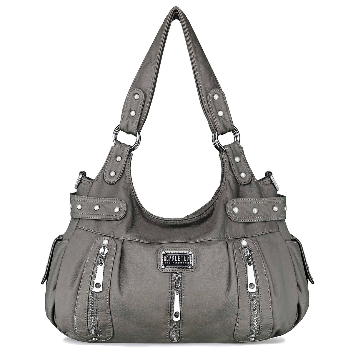 3 Front Zipper Washed Shoulder Bag P813307