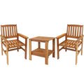 Meranti Wood 3pc Patio Table and Chairs Set J6480