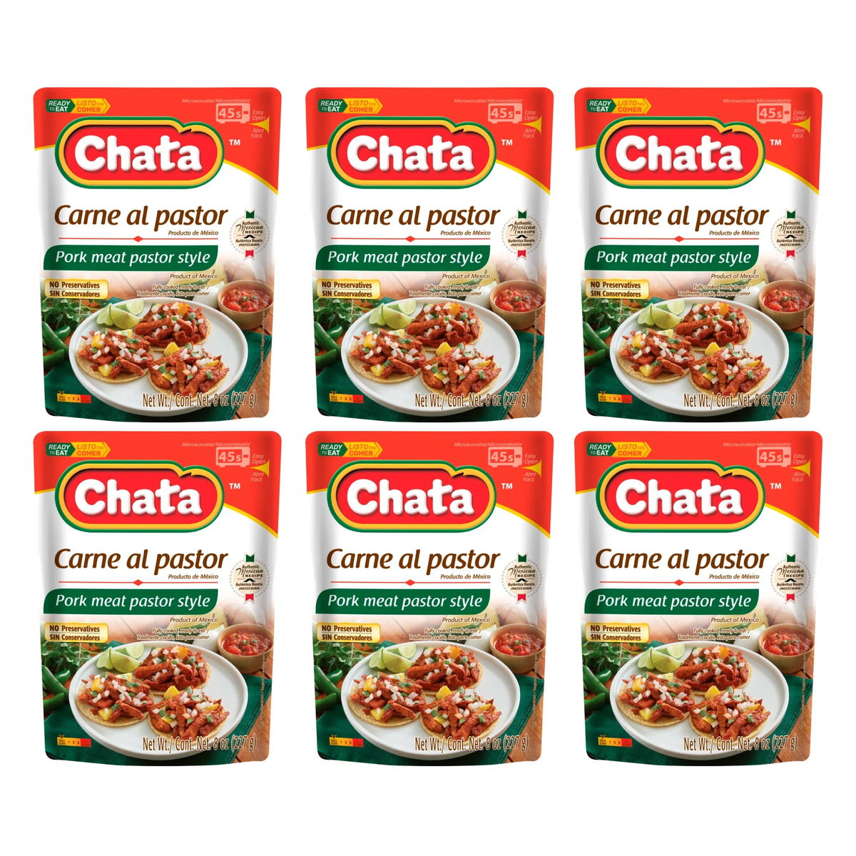 Pork Meat Pastor Style Pouch, 8 oz, Pack of 6 P462