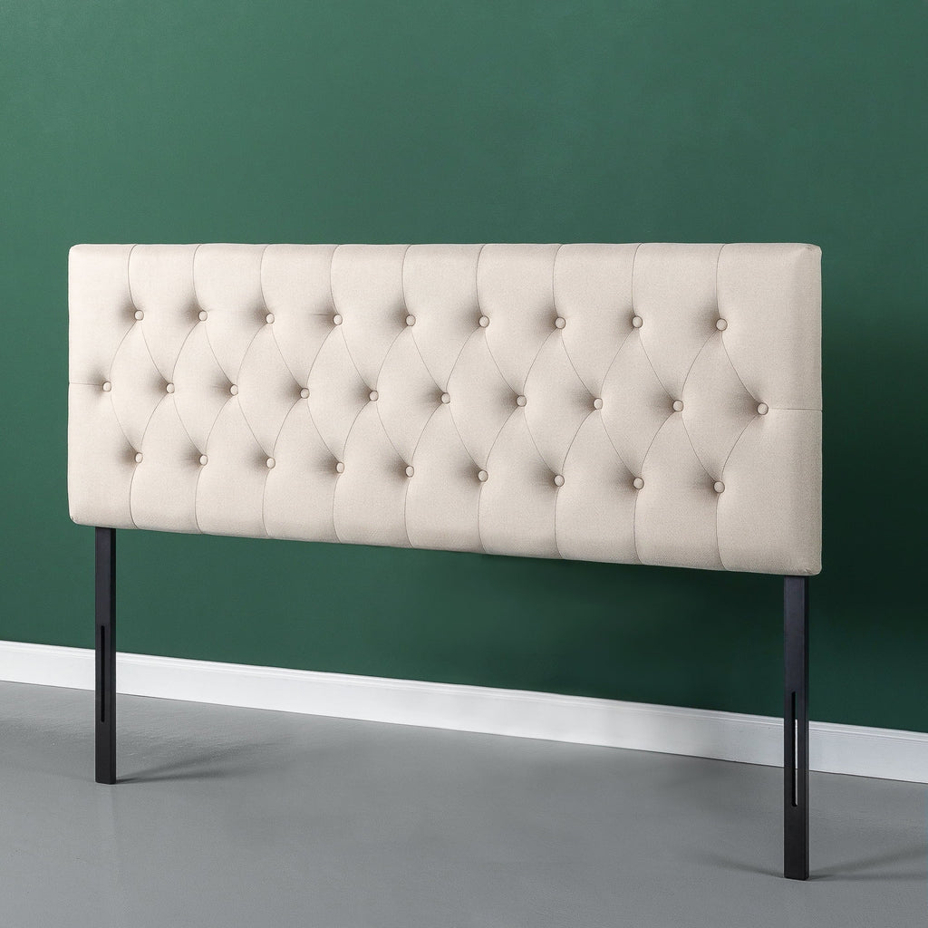 Upholstered Metal Headboard Taupe Full B91296