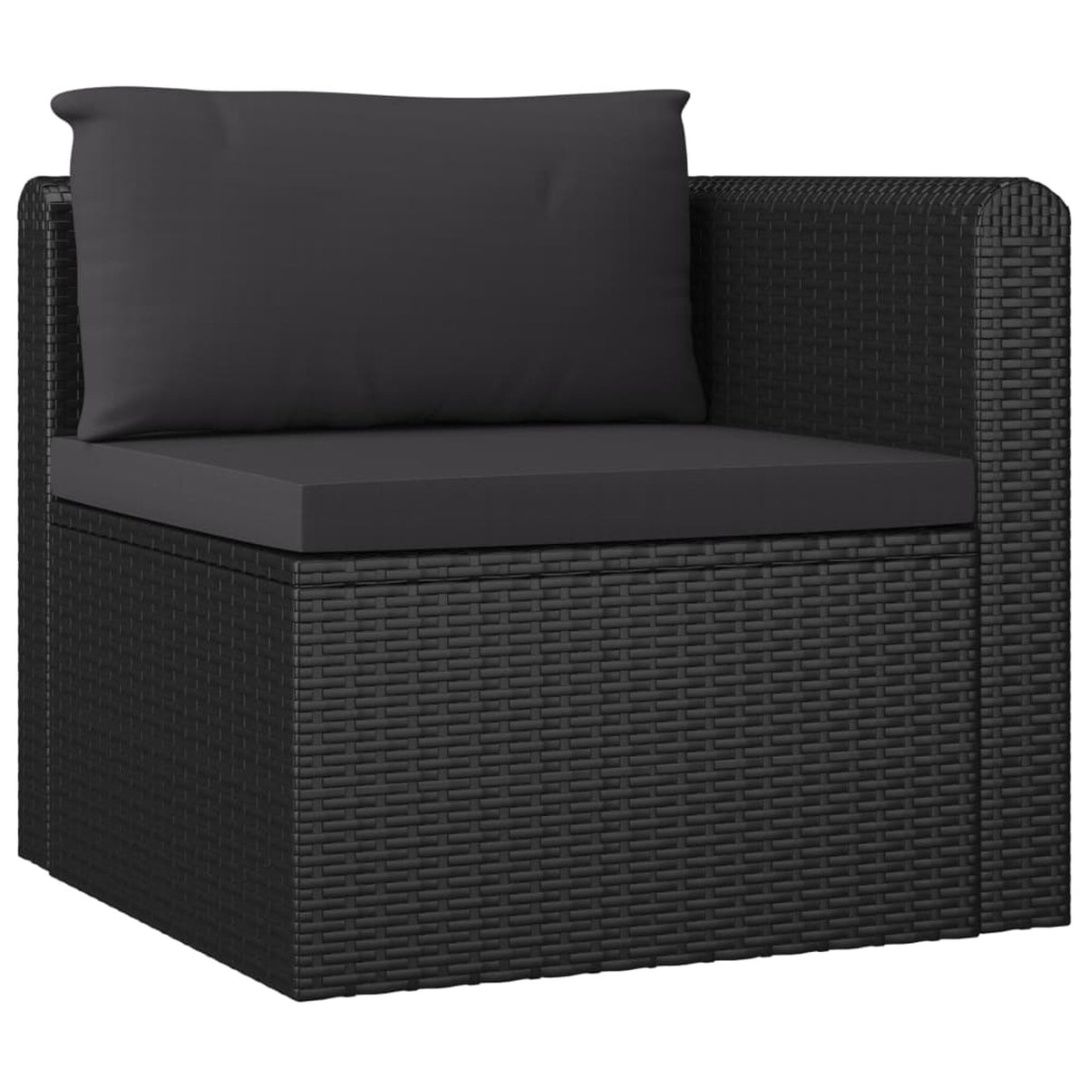 3 Piece Black Poly Rattan Sectional Sofa Set A181045