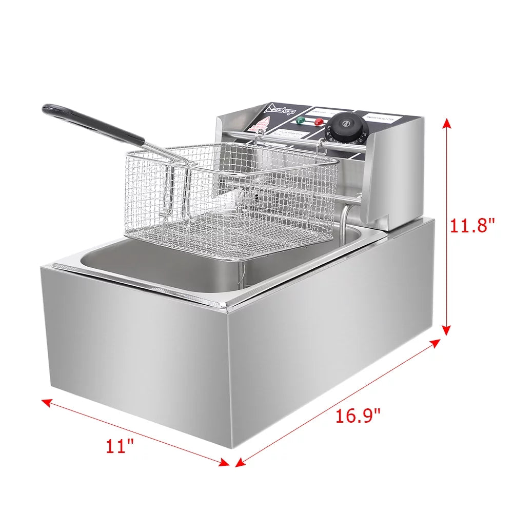 12L 5000W Stainless Steel Electric Countertop Deep Fryer Z190