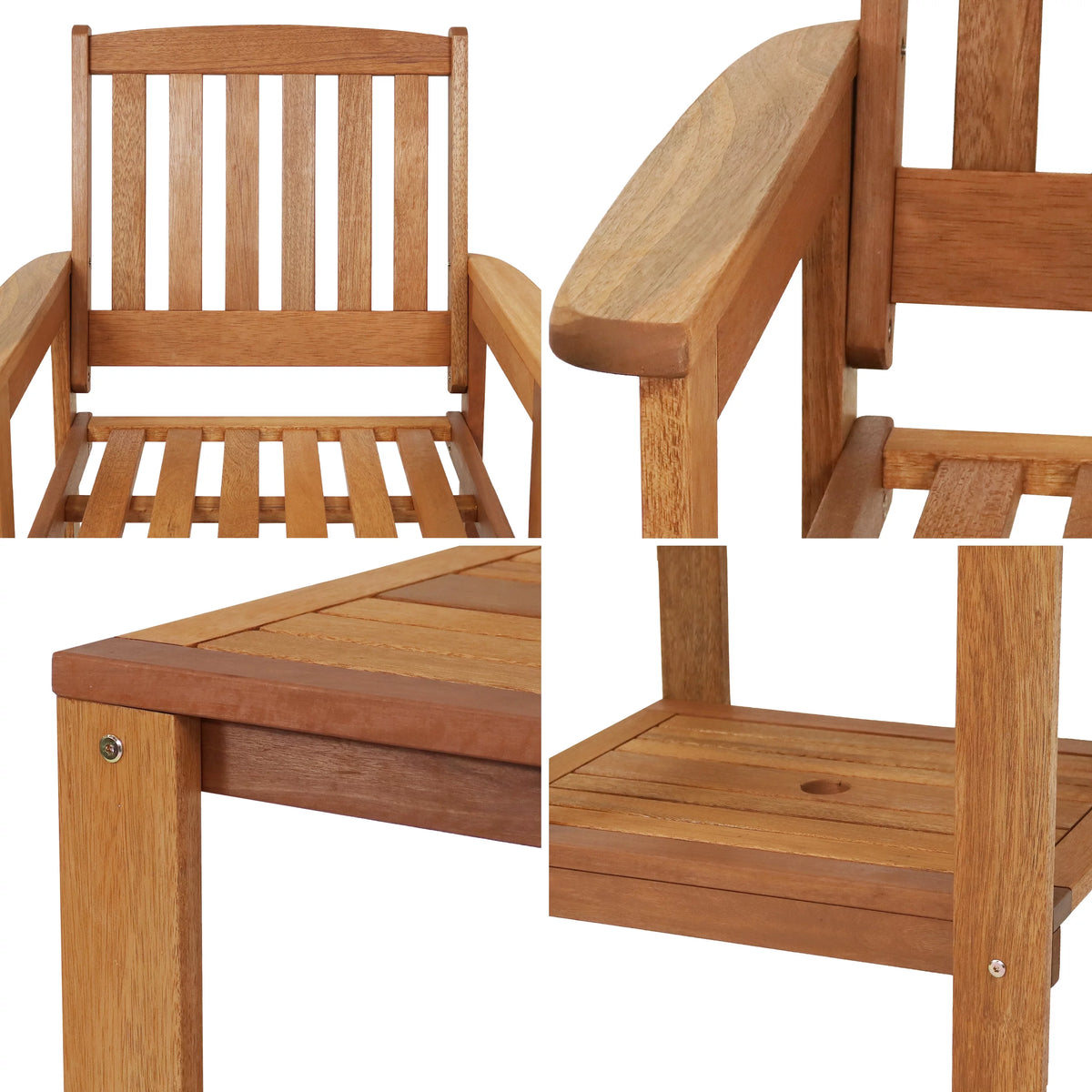 Meranti Wood 3pc Patio Table and Chairs Set J6480