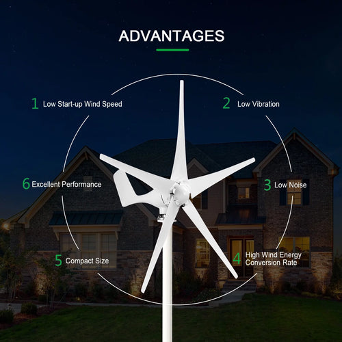 1200W 12V 5 Blades Wind Turbine Generator Kit P981