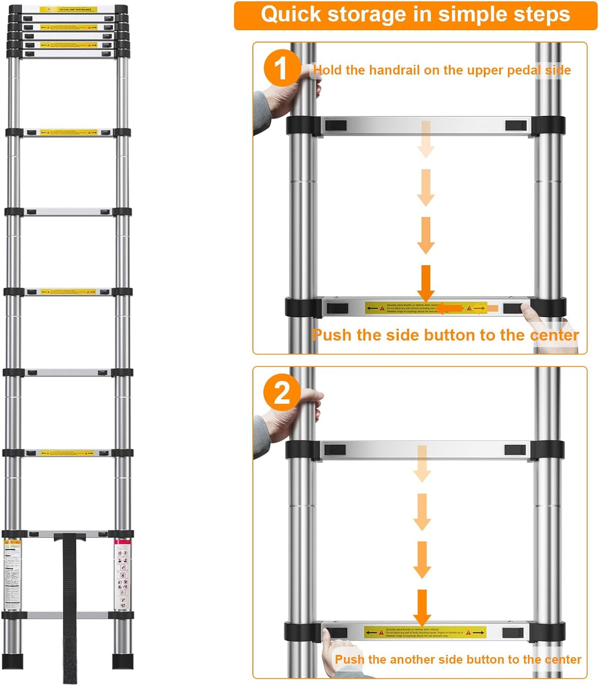 10.5ft Aluminum Telescoping Ladder with Hook R119083