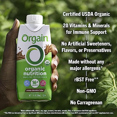 11 Fl Oz Pack of 12 Organic Whey Protein Shake G82205