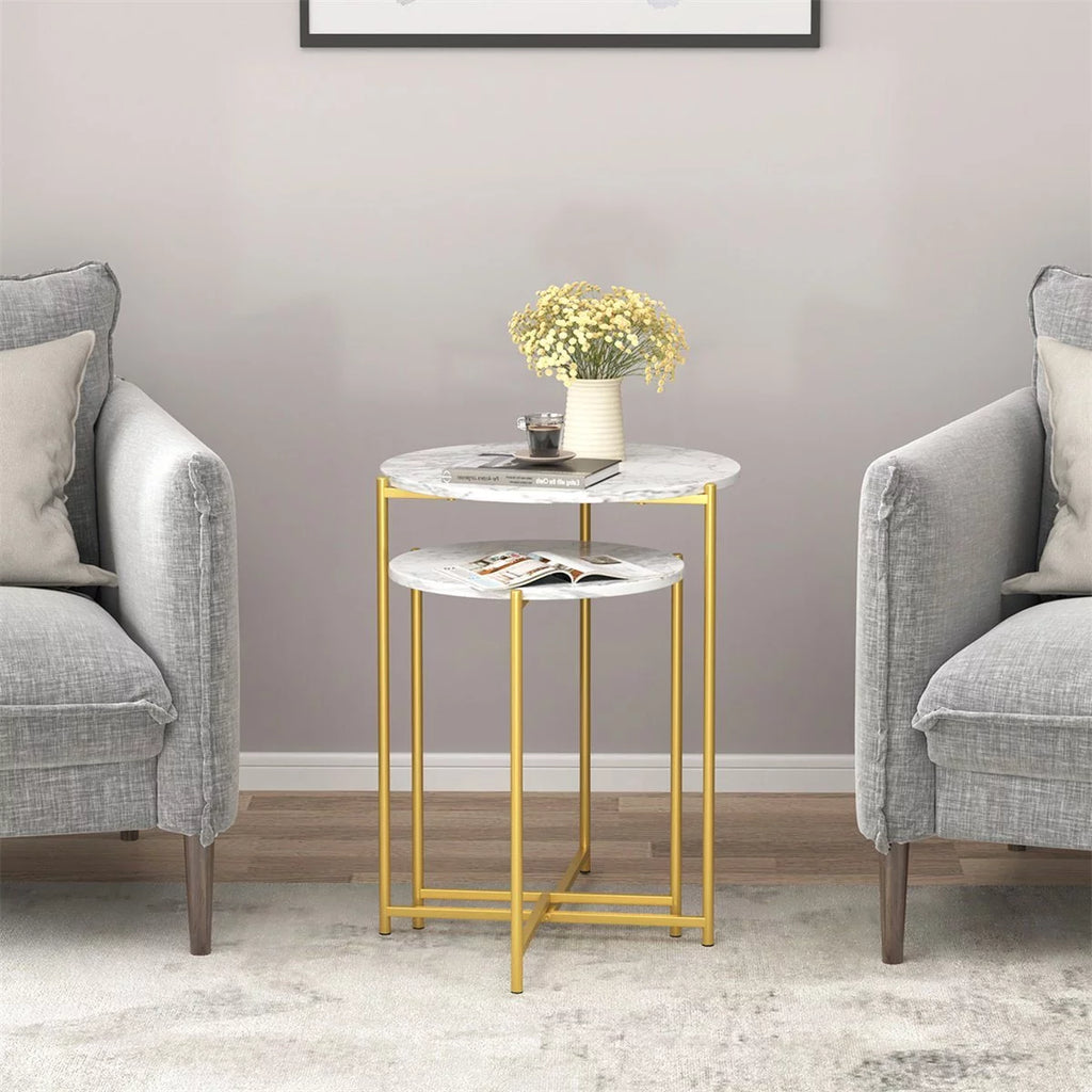 Round Nesting Coffee Table, 2 Piece D603