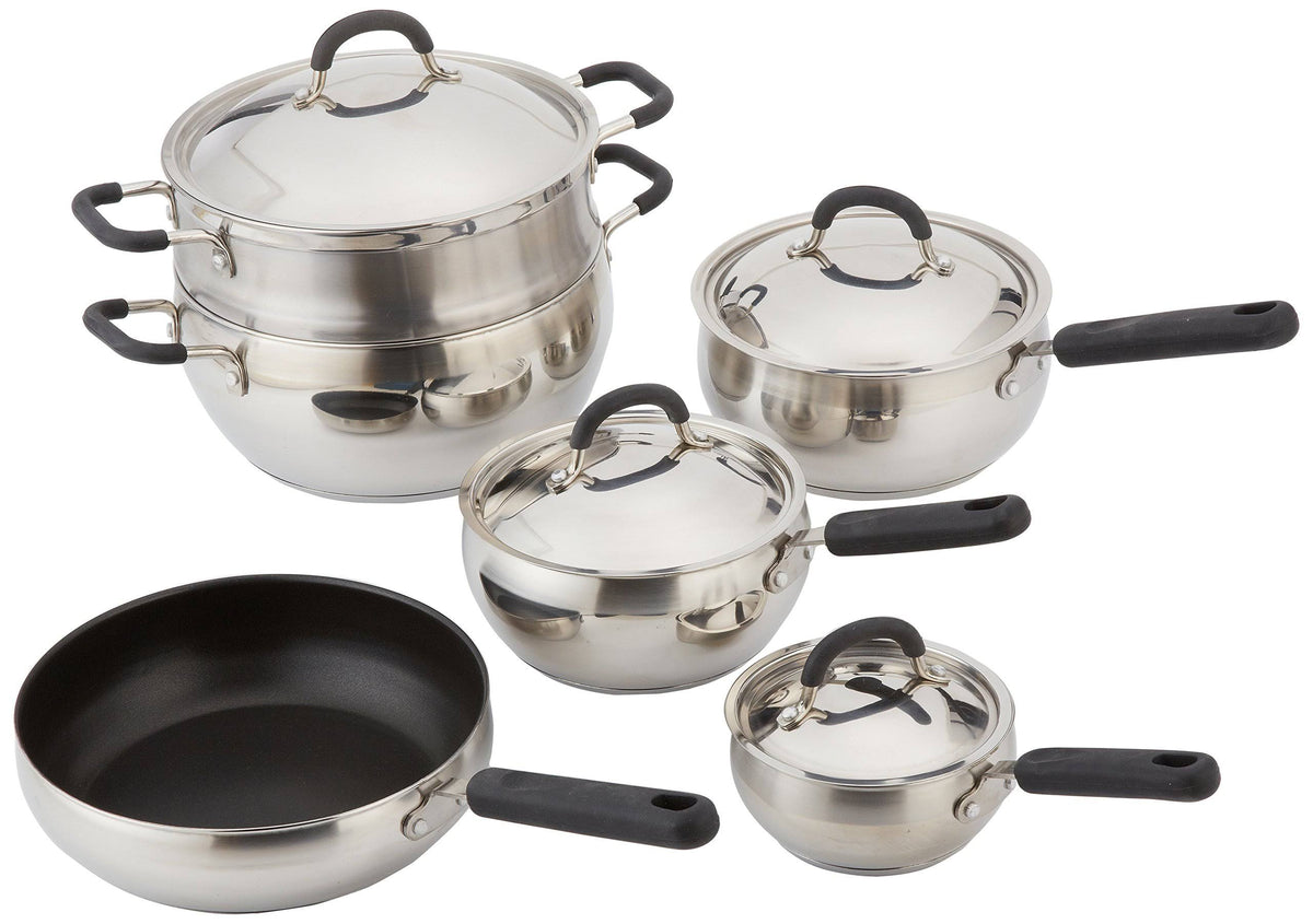10 PC Stainless Steel Cookware Set O122