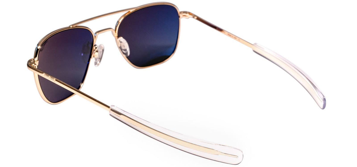 Aviator Bayonet Temple Sunglasses in Gold B27588
