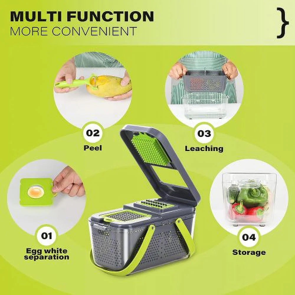 Vegetable Chopper with Container 22-in-1 13 Blades G25891