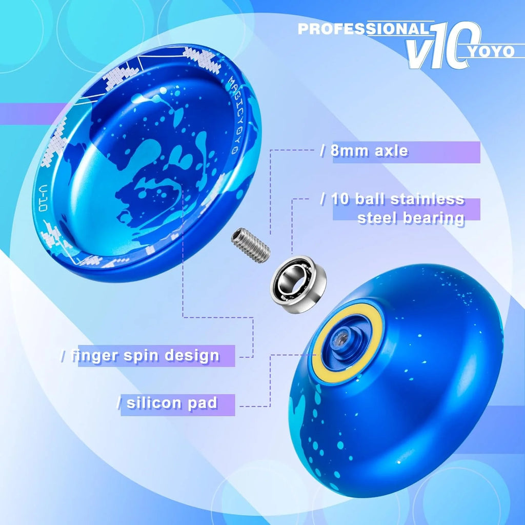 Blue Splash Finger Spin Metal Yoyo T34218