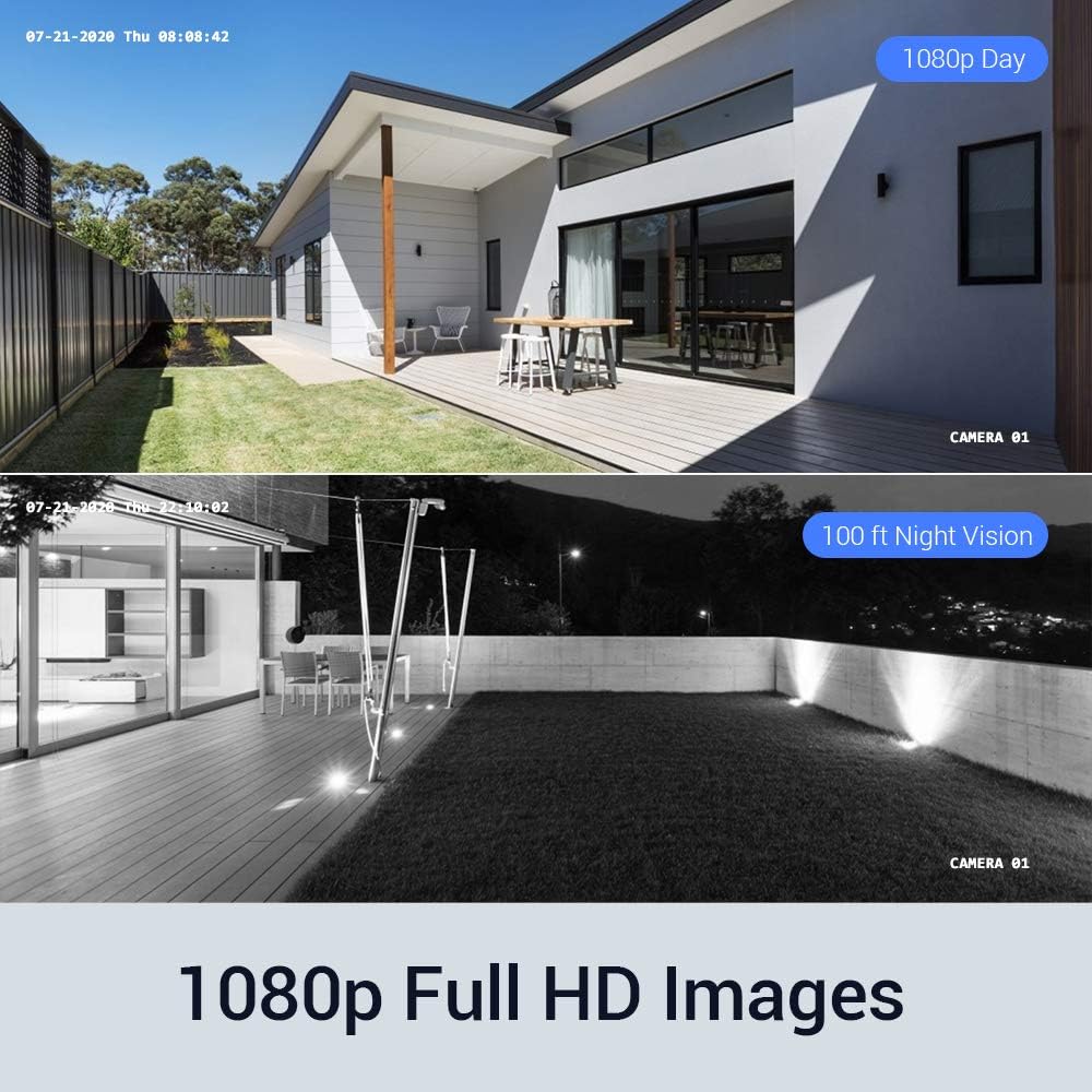 8CH Wireless Security Camera System with 1TB HDD and 4 1080P Outdoor Cameras C414929
