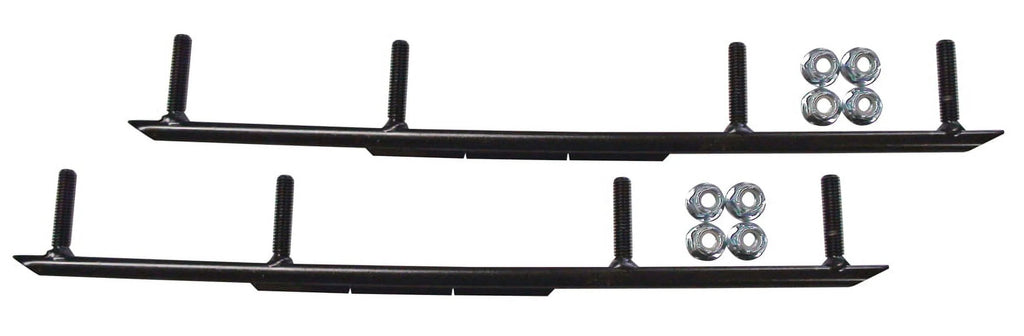 Green MTX Snowmobile Skis with 4" Round Bars Complete Kit N3767