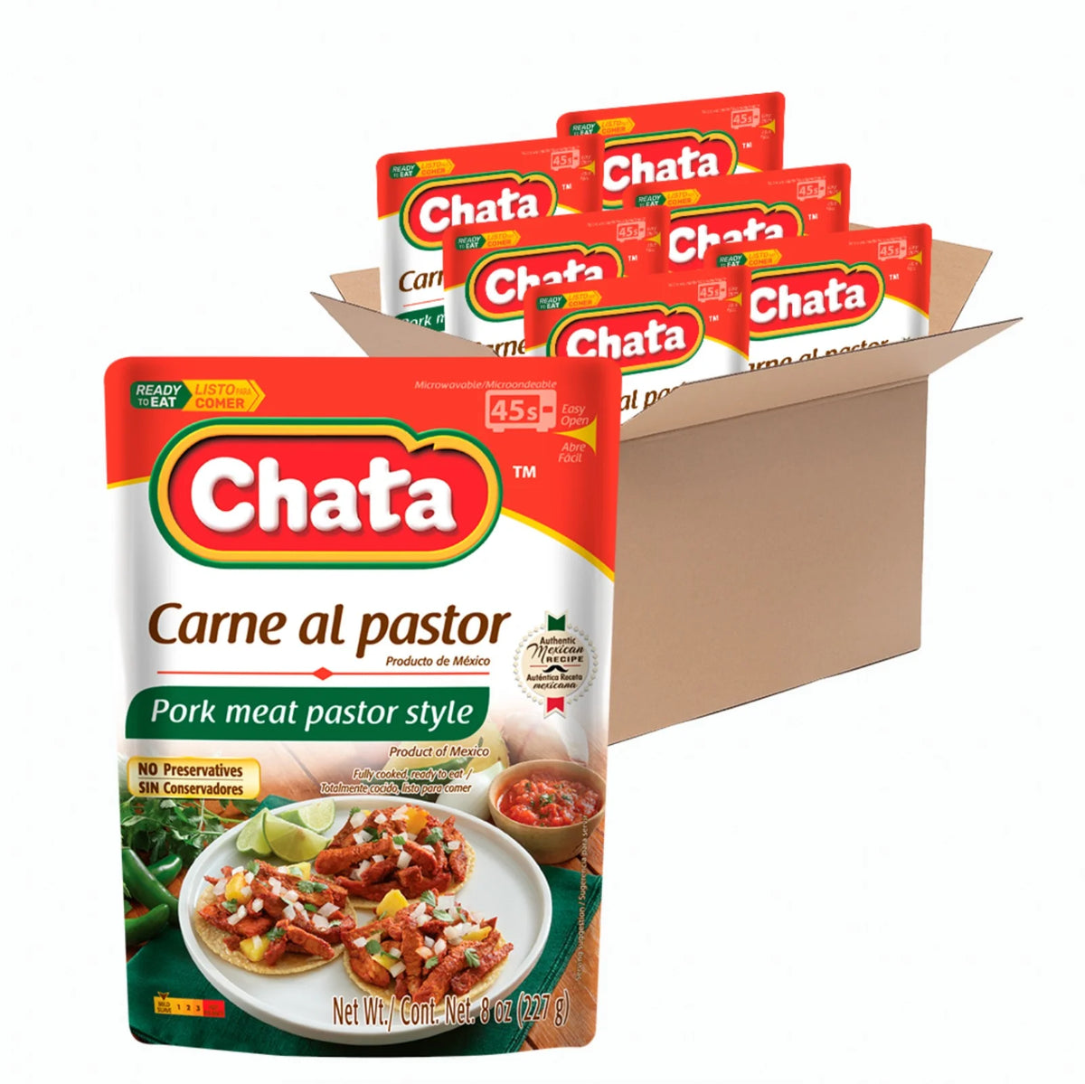 Pork Meat Pastor Style Pouch, 8 oz, Pack of 6 P462