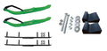 Green MTX Snowmobile Skis with 4" Round Bars Complete Kit N3767