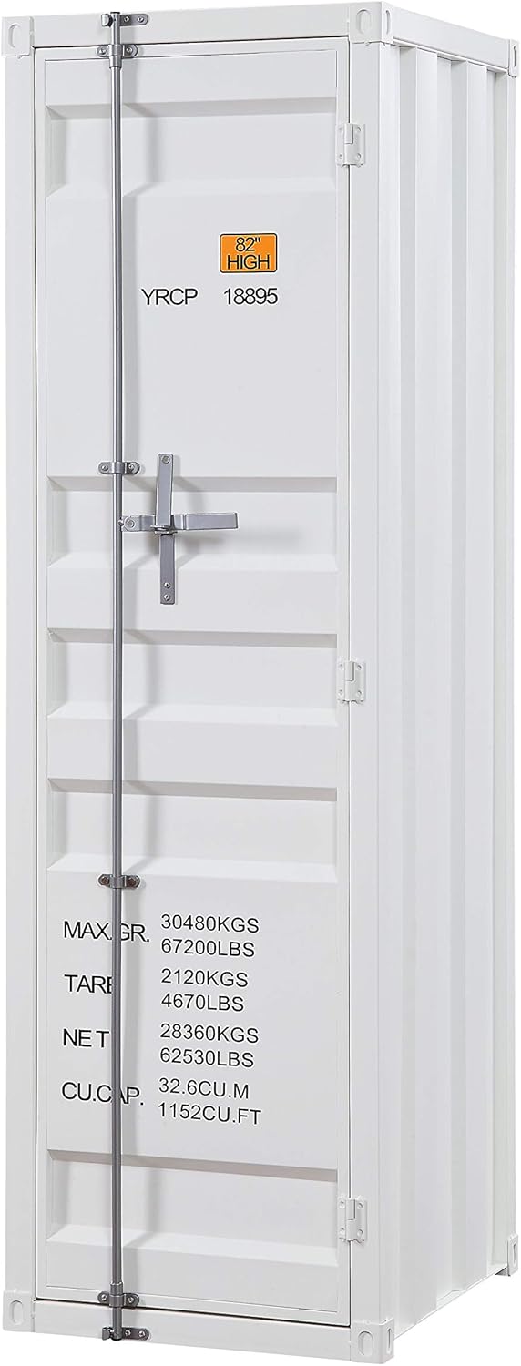 White Single Door Wardrobe P255