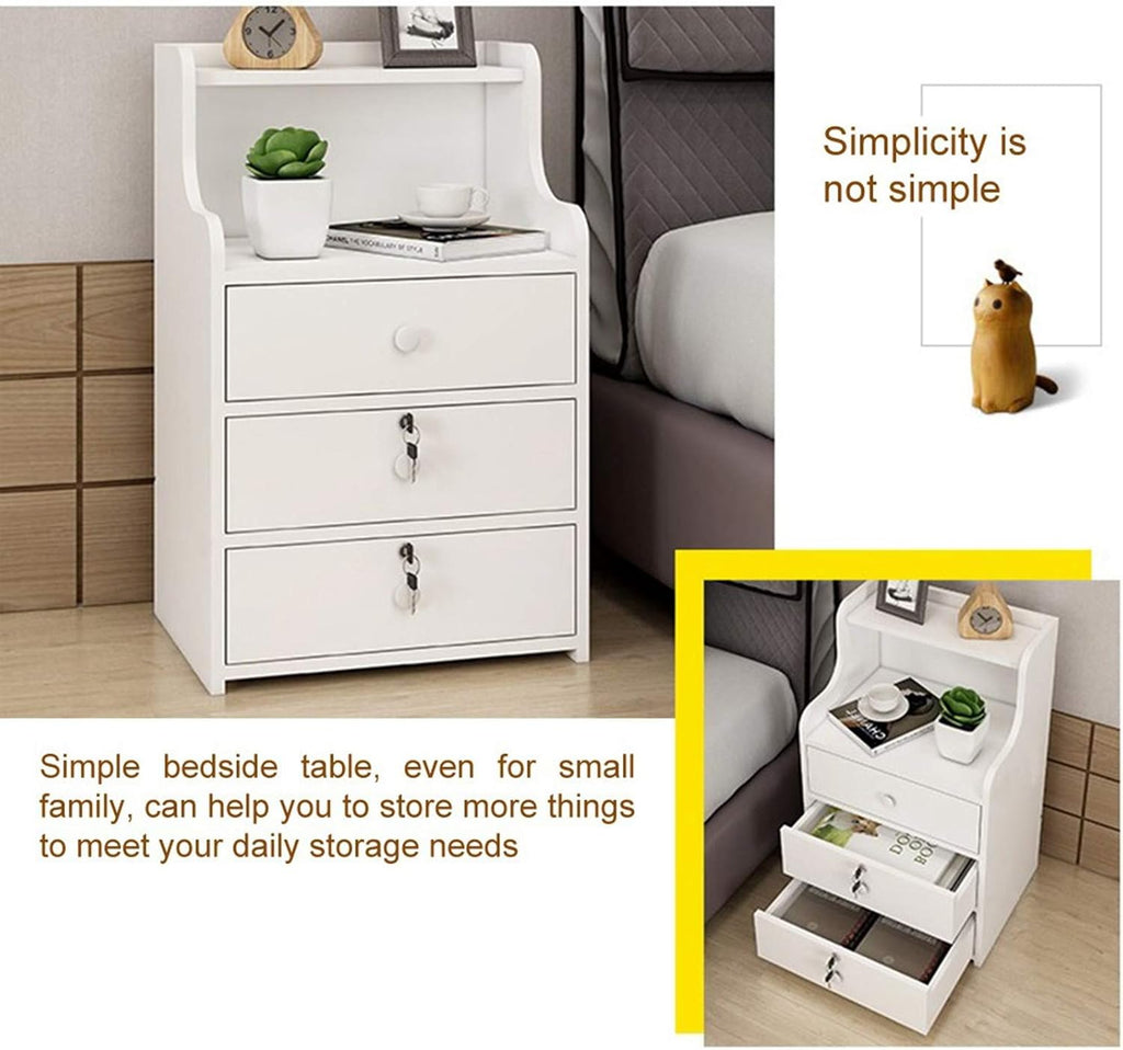 3 Drawer Wood Nightstand with Open Shelf L150865