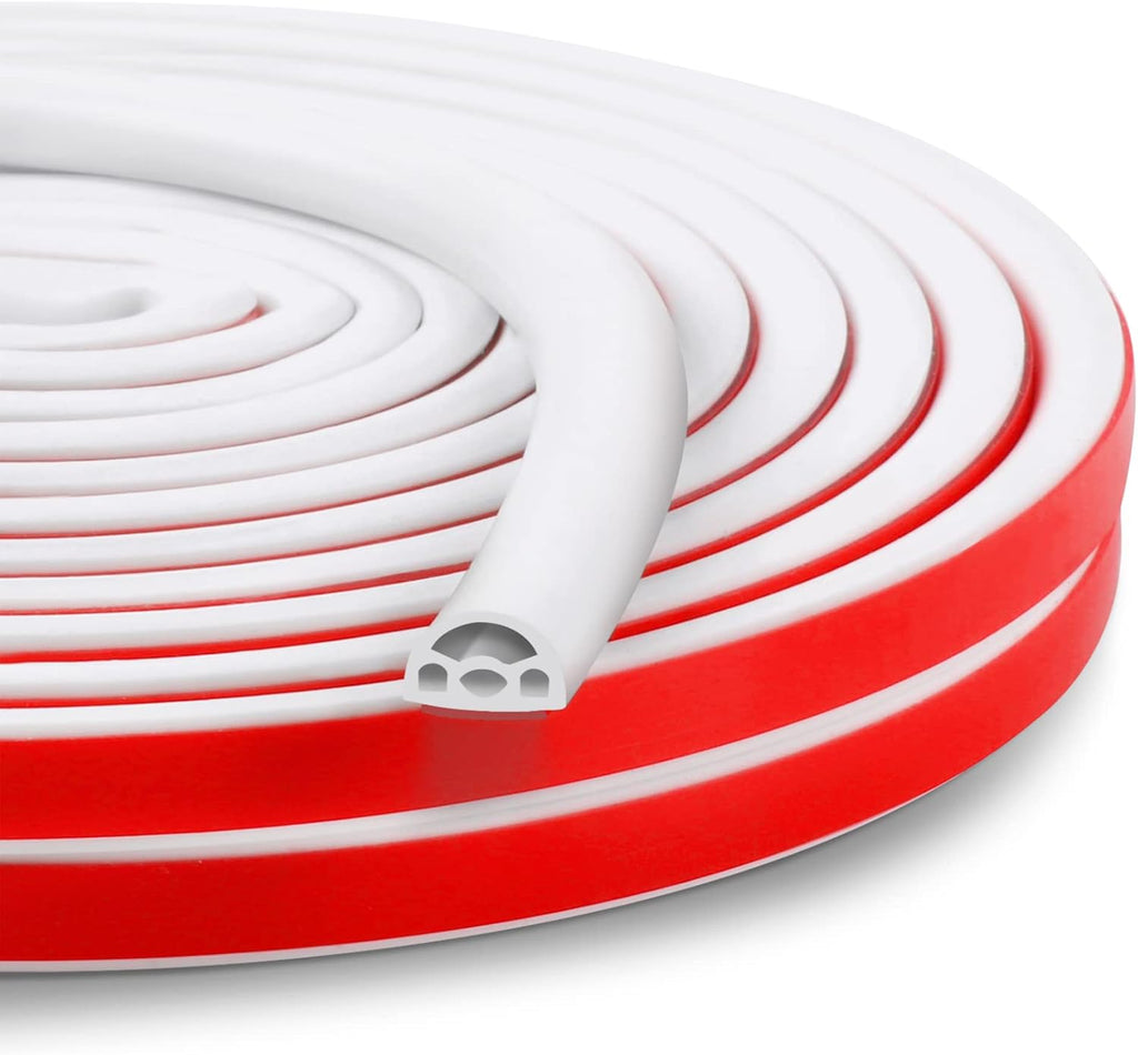 40 Feet Silicone Door Weather Stripping Self-Adhesive Seal Strip J78603