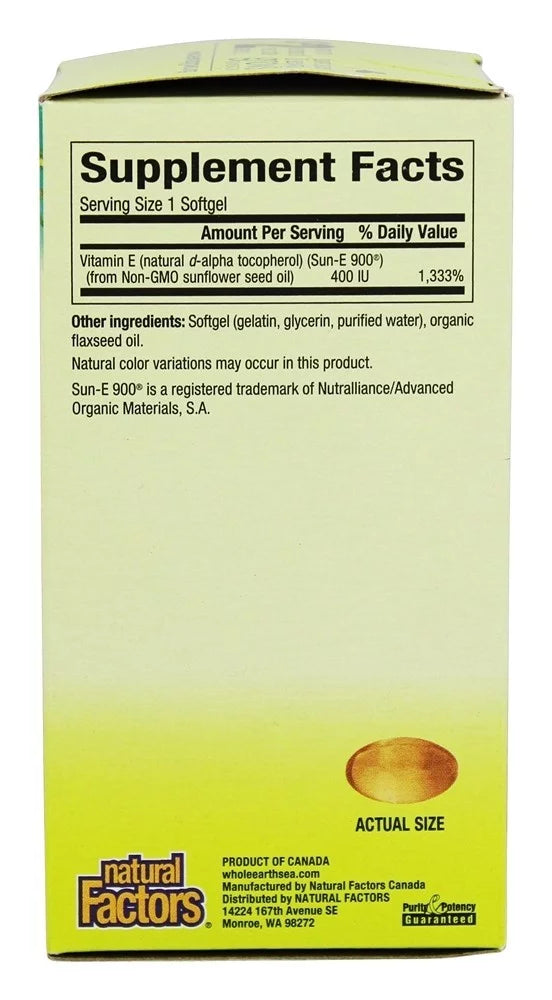 Sunflower Vitamin E 400 IU 90 Softgels T26806