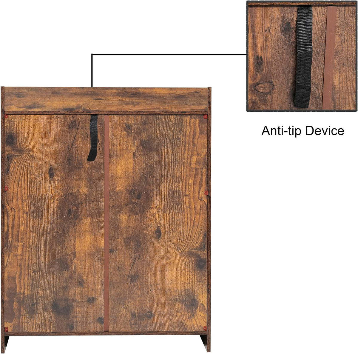 Rustic Brown Storage Cabinet with 2 Doors & Drawers M78792