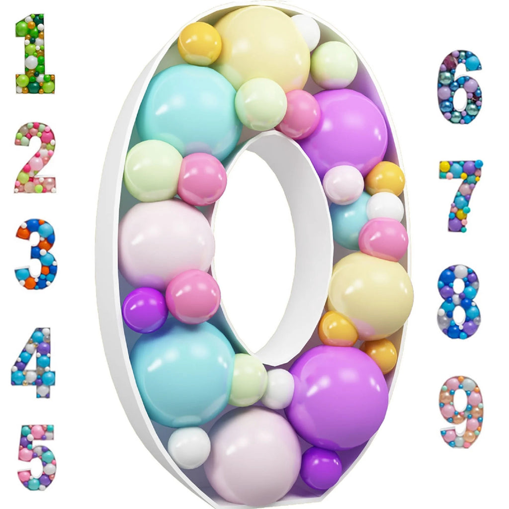 Number Balloon Marquee Numbers 0 Pre-Cut Kit Cardboard Light Up Mosaic Foam Board Z207