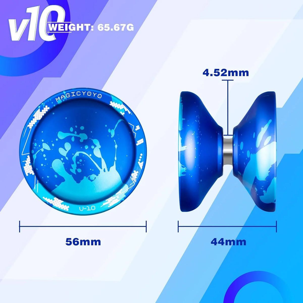Blue Splash Finger Spin Metal Yoyo T34218
