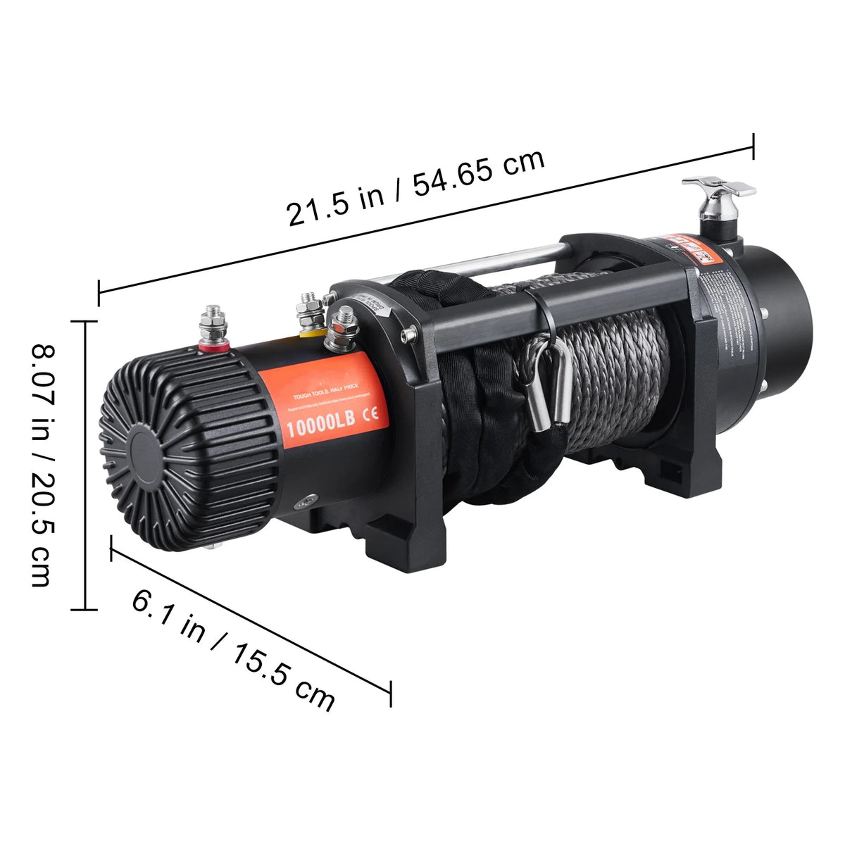 12V 10,000 lb Nylon Rope Winch with Wireless Remote B82039