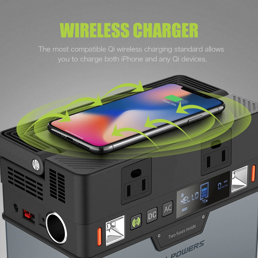 288Wh 300W Portable Power Station with 100W Foldable Solar Panel D9809