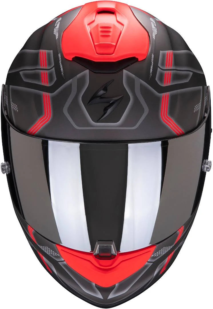 Matt Silver-Red Motorcycle Helmet XXL F8931